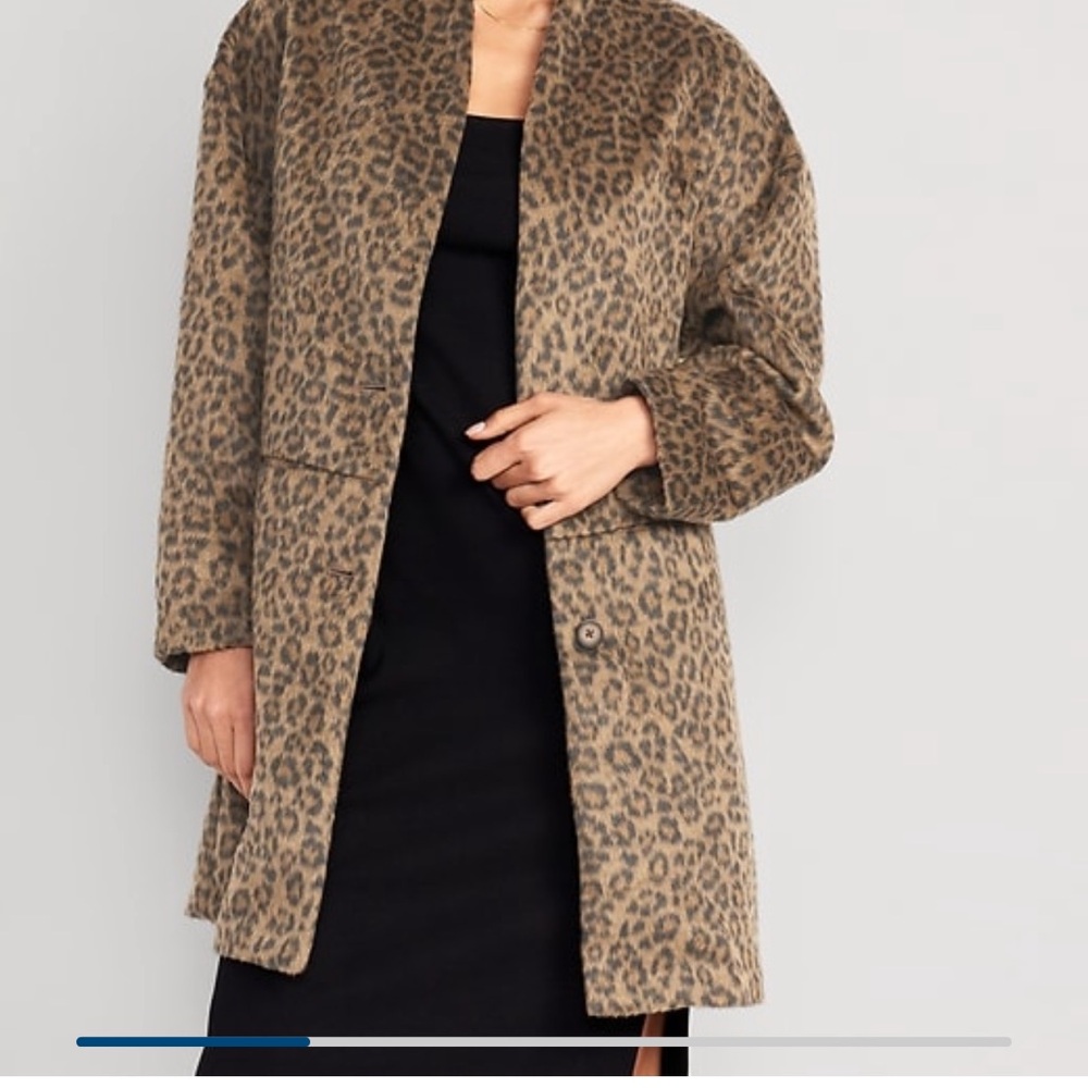 Long line Leopard Print Cardigan Coat - Old Navy